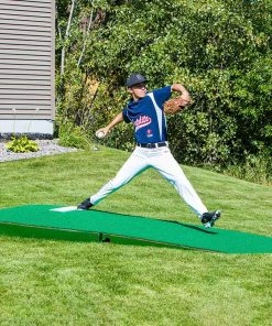 Budget 🎁 Portolite 10"Hx9'6"Lx5'W Oversize Indoor/Outdoor Turf Practice Pitching Mound, Green 👏 -Hot Sale BASEBALL Store a32 838 new 02 1