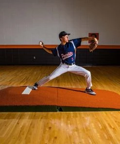 Promo π― Portolite 10"Hx9'6"Lx5'W Oversize Indoor/Outdoor Turf Practice Pitching Mound, Clay π