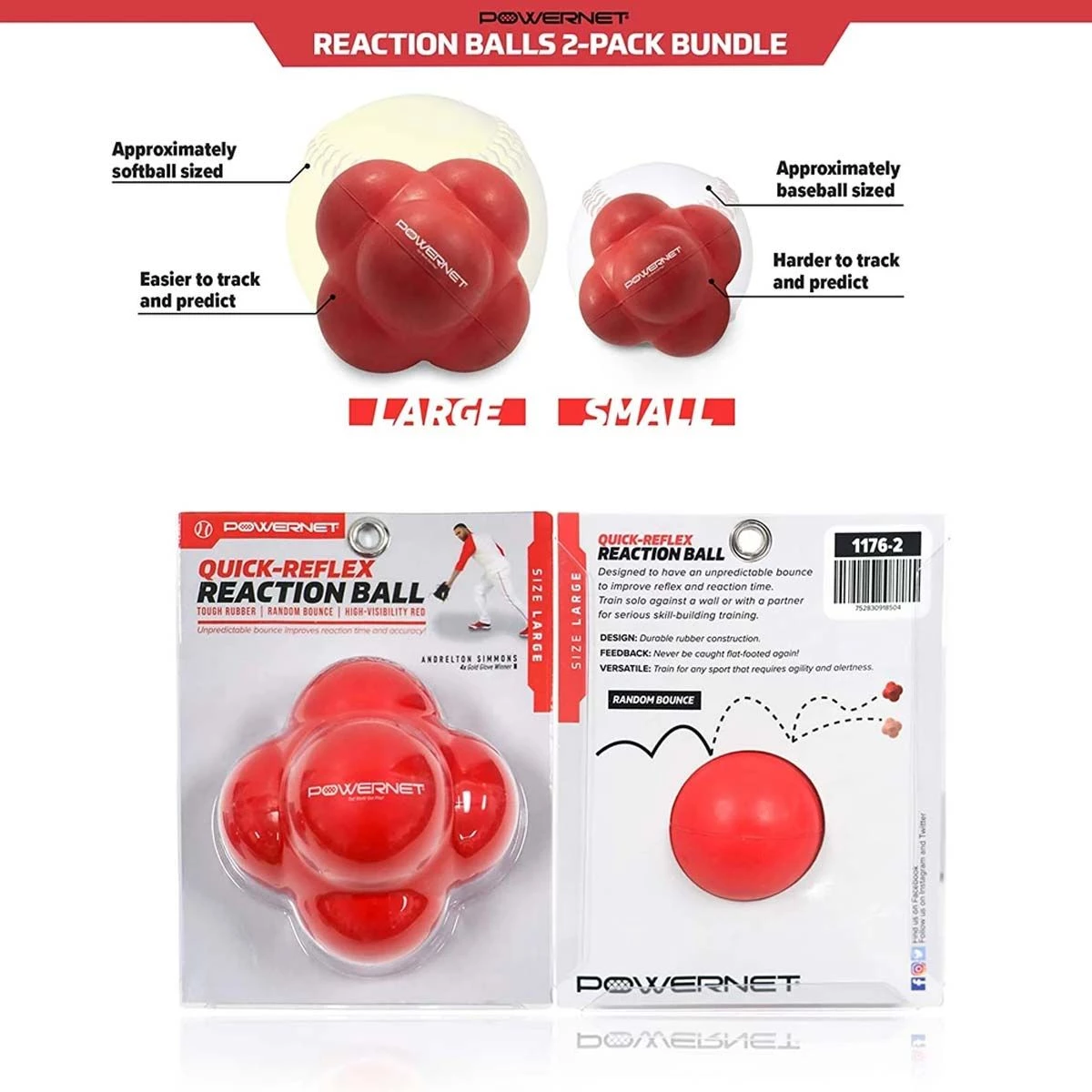 Buy π POWERNET Reaction Balls, 2pk π― 3 Buy π POWERNET Reaction Balls, 2pk π― - Image 3