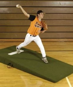 Best deal 🤩 Proper Pitch 4'Wx9'6''Lx10''H Collegiate/High School Baseball Mound, Green 🔔