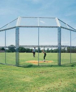 Best Pirce 🎉 10'x10', w/ Full Hood Permanent Baseball/Softball Backstop, BSCL10HW 😀