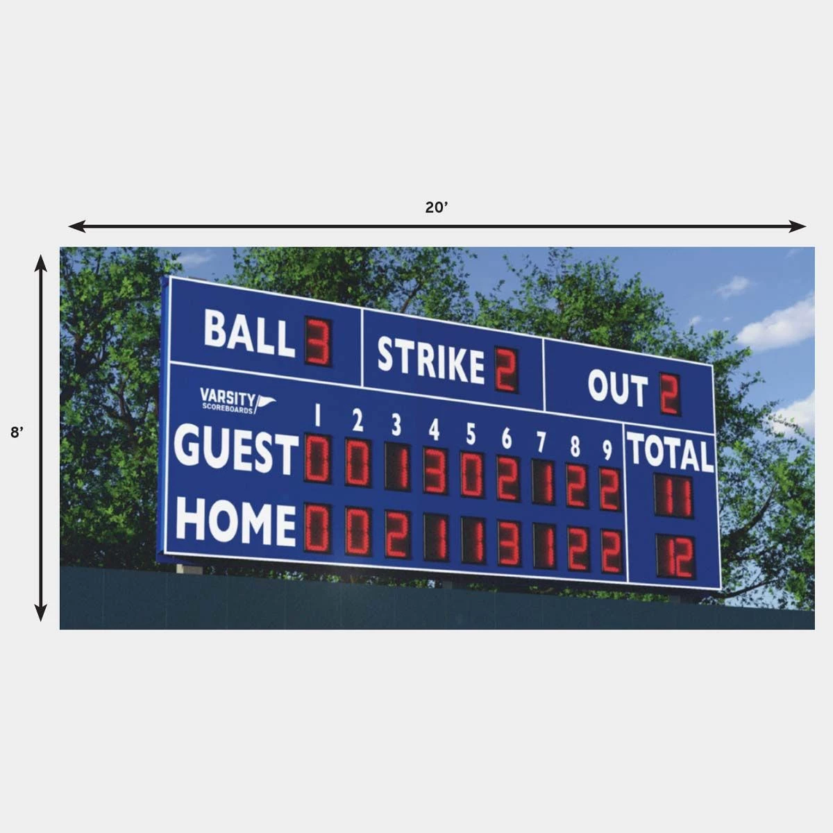 Flash Sale 𧨠Varsity Scoreboards 3320 Baseball-Softball Scoreboard, 20'W x 8'H π€© 4 Flash Sale 𧨠Varsity Scoreboards 3320 Baseball-Softball Scoreboard, 20'W x 8'H π€© - Image 4
