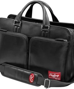 Best Sale ✔️ Rawlings Black Leather Coach's Briefcase ⌛