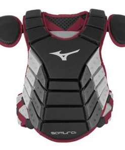 Flash Sale 😍 Mizuno Samurai NOCSAE Catcher's Chest Protector Black/Maroon 🔔